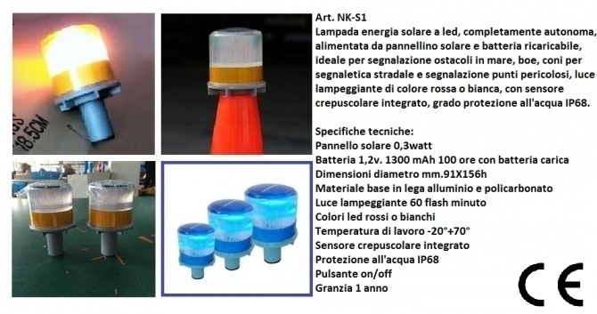 SEGNALATORE OSTACOLI A ENERGIA SOLARE PER PONTILI, BARCHE E CONI STRADALI - Occhi Di Gatto Stradali